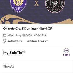 2 Tickets Orlando City Vs Inter Miami $1000