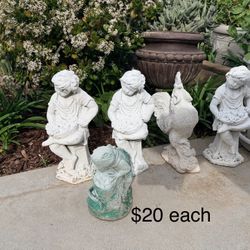 Garden Statues Cement Concrete $20 Each For Those Pictured