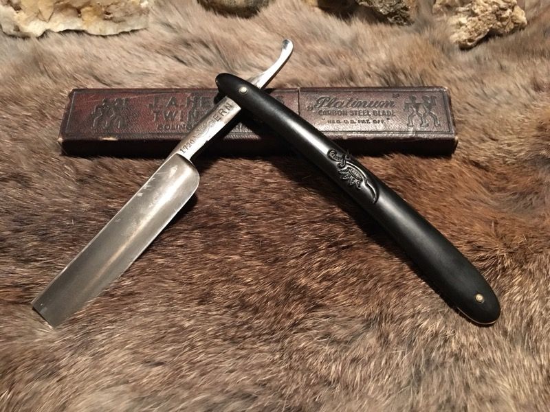 Vintage Crown&Sword Straight Razor J.A. Henckels box