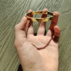 Tory Burch Classic Logo Hinge Bangle Authentic 