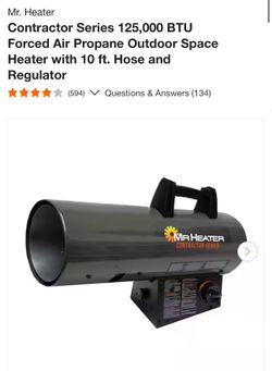 Mr. Heater Contractor Series 125,000 BTU Forced Air Propane Outdoor Space Heater with 10 ft. Hose and Regulator