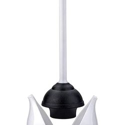 Toilet Plunger with Holder, Long Handle Plungers for Bathroom,Hide-Away Toilet Plunger with Holder, Drip-Free Plungers for Bathroom with Holder, Bathr