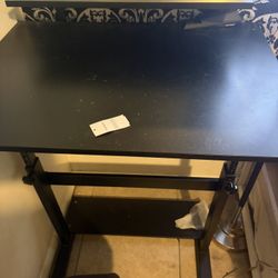 Black Desk W/ Shelf 