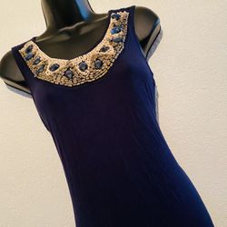 JOSEPH A., Navy Blue Collar Dress, Size S