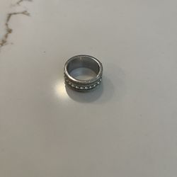 Silver Diamond Ring Size 6.5/7