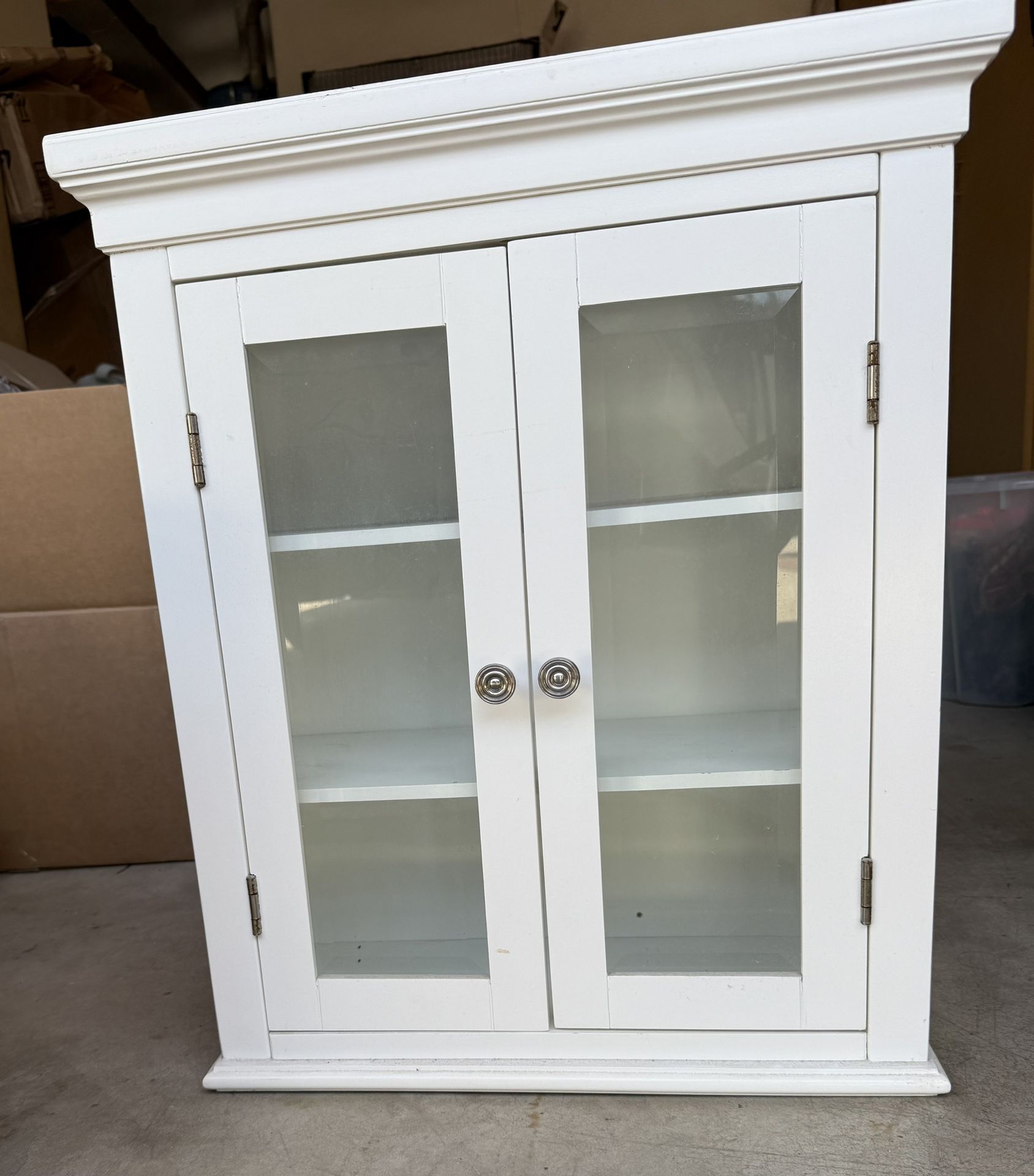 Wooden Wall Cabinet Space Saving Shelves Storage Shelf with 2 Doors