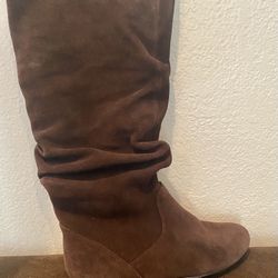 Women Suede Brown Boots Size 6.5