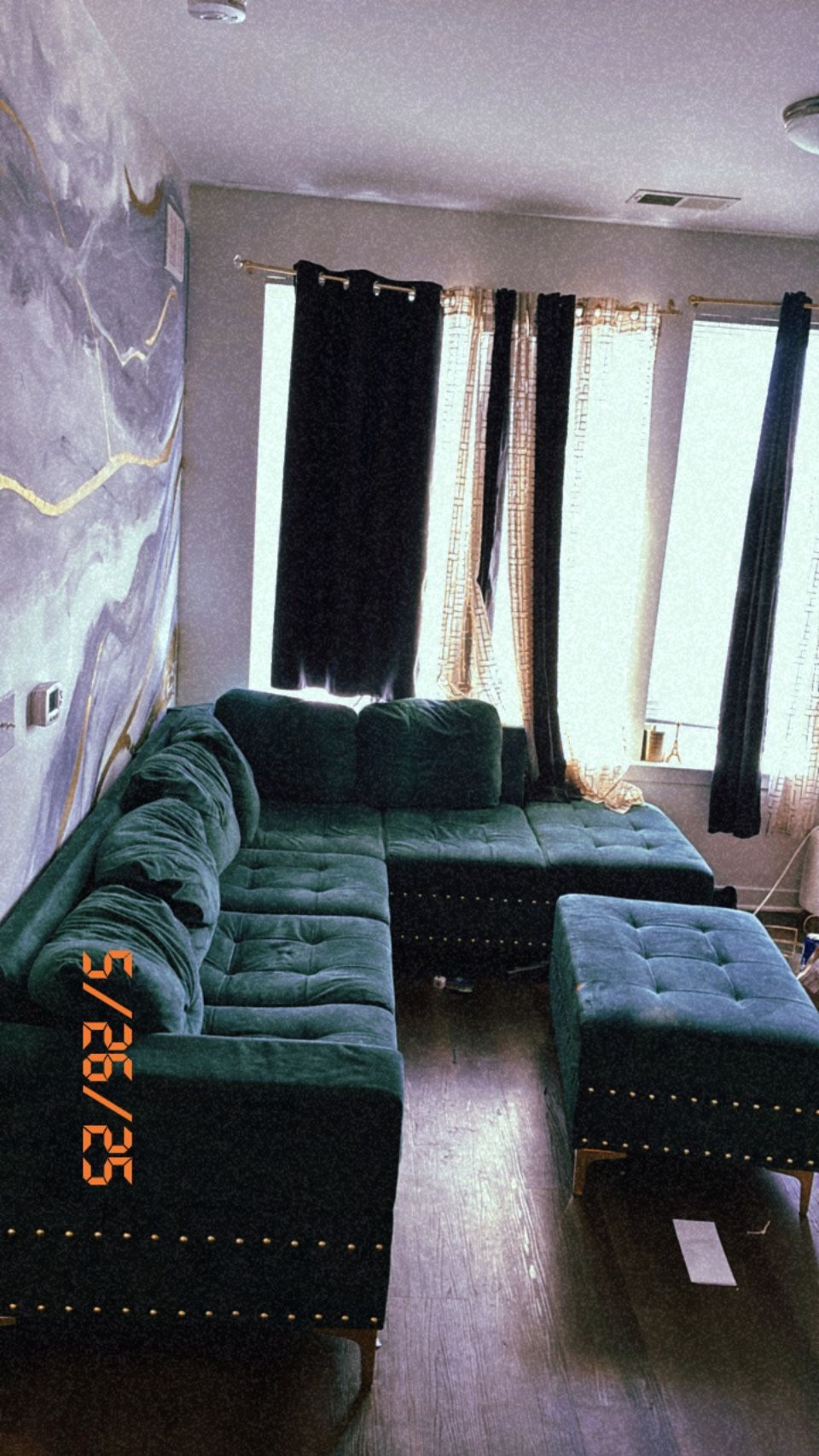 Sectional couch with ottoman