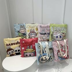 Canvas Shoulder Bag for Women, Korean-Style Handbag, Cartoon Print Large-Capacity Tote Bag