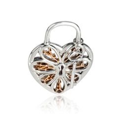 Tiffany & Co. Filigree Heart Lock Pendant in 18K Gold/Sterling Silver