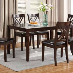 Table and four chairs