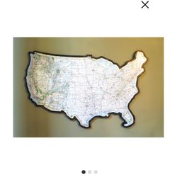 Wooden United States Of America Cut Out Map