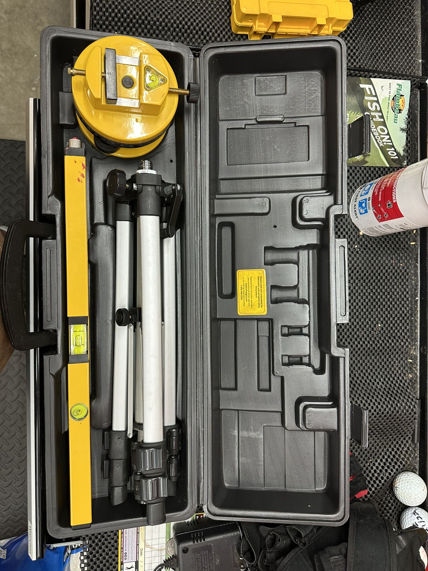 Laser Level Kit with Rotating Base and Tripod in Case