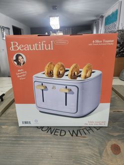 Beautiful 4-Slice Toaster TouchActivated Display Lavender by Drew Barrymore