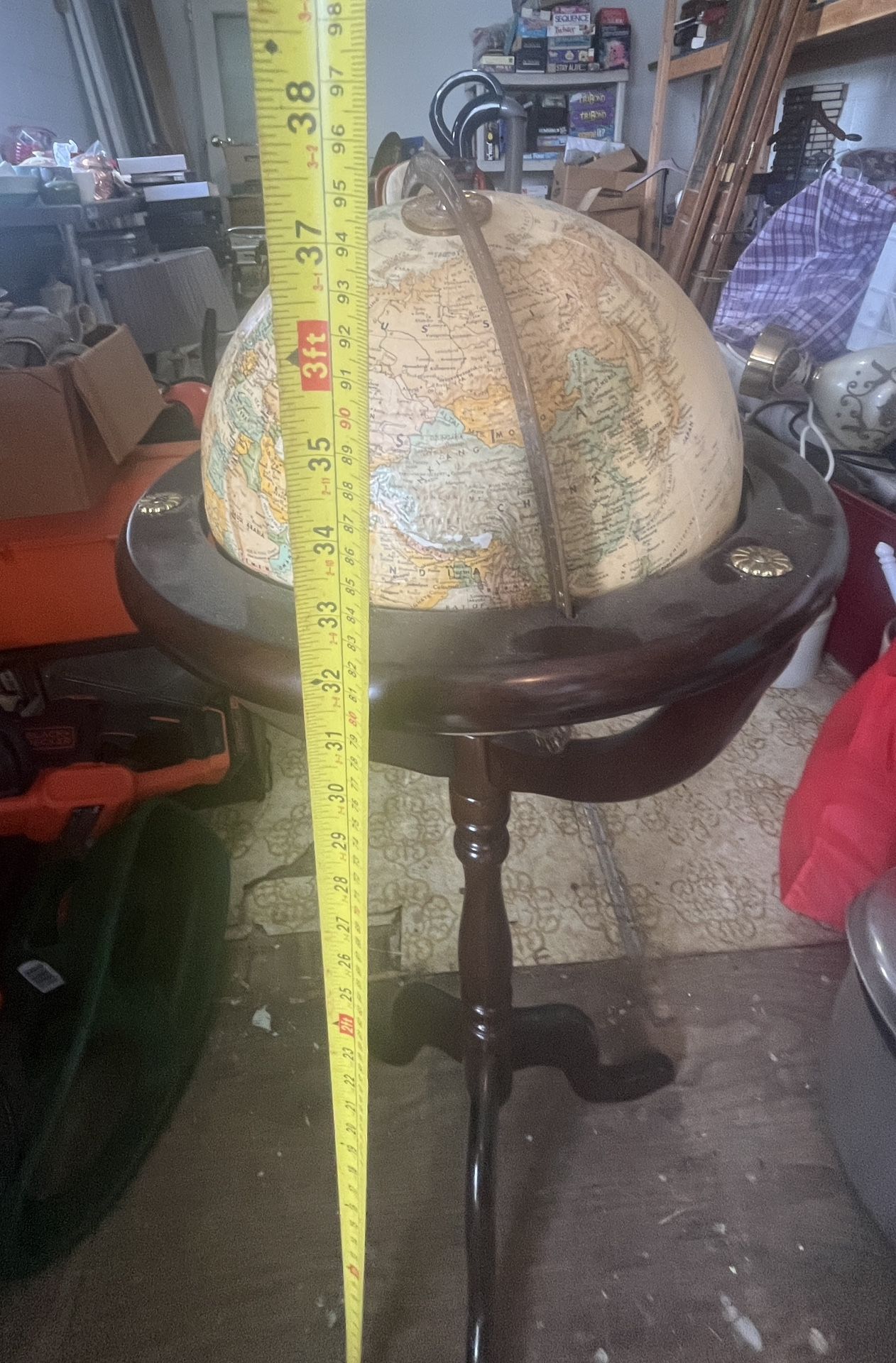 Vintage BOMBAY COMPANY Floor World Globe Replogle 12" Classic Series