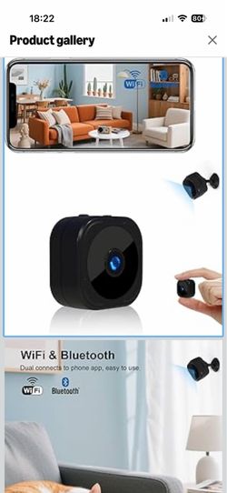 AOBOCAM 1080P HD Mini Camera for Indoor Security with App Control Motion Detection & Night Vision Wireless WiFi Rechargeable Pet Camera for Home/Offic