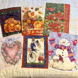 Set of 6 Garden Mini Flags Decor