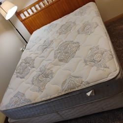 Full Size Mattress Pillow-top and Box Spring. Includes Bed Frame And Headboard