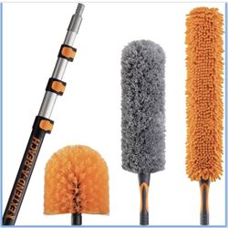 20 Feet High Reach Ceiling Dusters Set with 4-12 ft Extension Pole for Cleaning