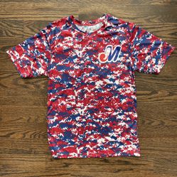 Red, White, and Blue Camp Dri-fit Baseball Tee