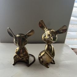 Vintage mid-century Modern Solid Brass Mouse Couple Figurines, 1970s in India