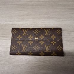 Louis Vuitton Brown Trifold LV Logo Mongram Leather Wallet