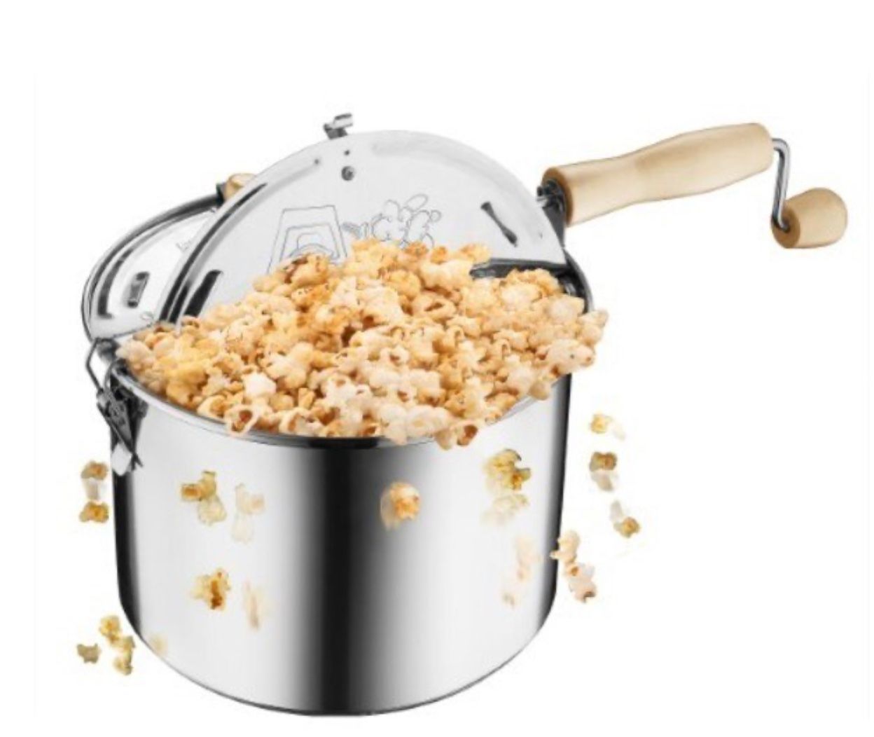 Great Northern Popcorn Original Stainless Steel Stove Top 6-1/2 Quart Popcorn Popper