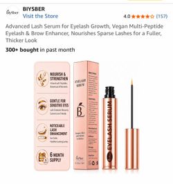 Advanced Lash Serum for Eyelash Growth, Vegan Multi-Peptide Eyelash & Brow Enhancer, Nourishes Sparse Lashes for a Fuller, Thicker Look