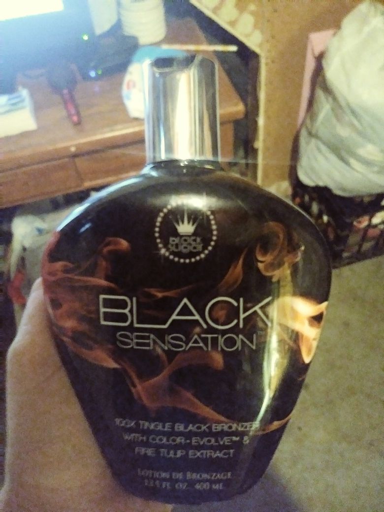 Black Sensation tingle tanning lotion.