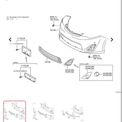 Toyota Front License Plate Subassembly 75101-07090