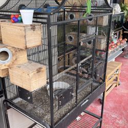 Large Cage for bird breeding facilities with nests