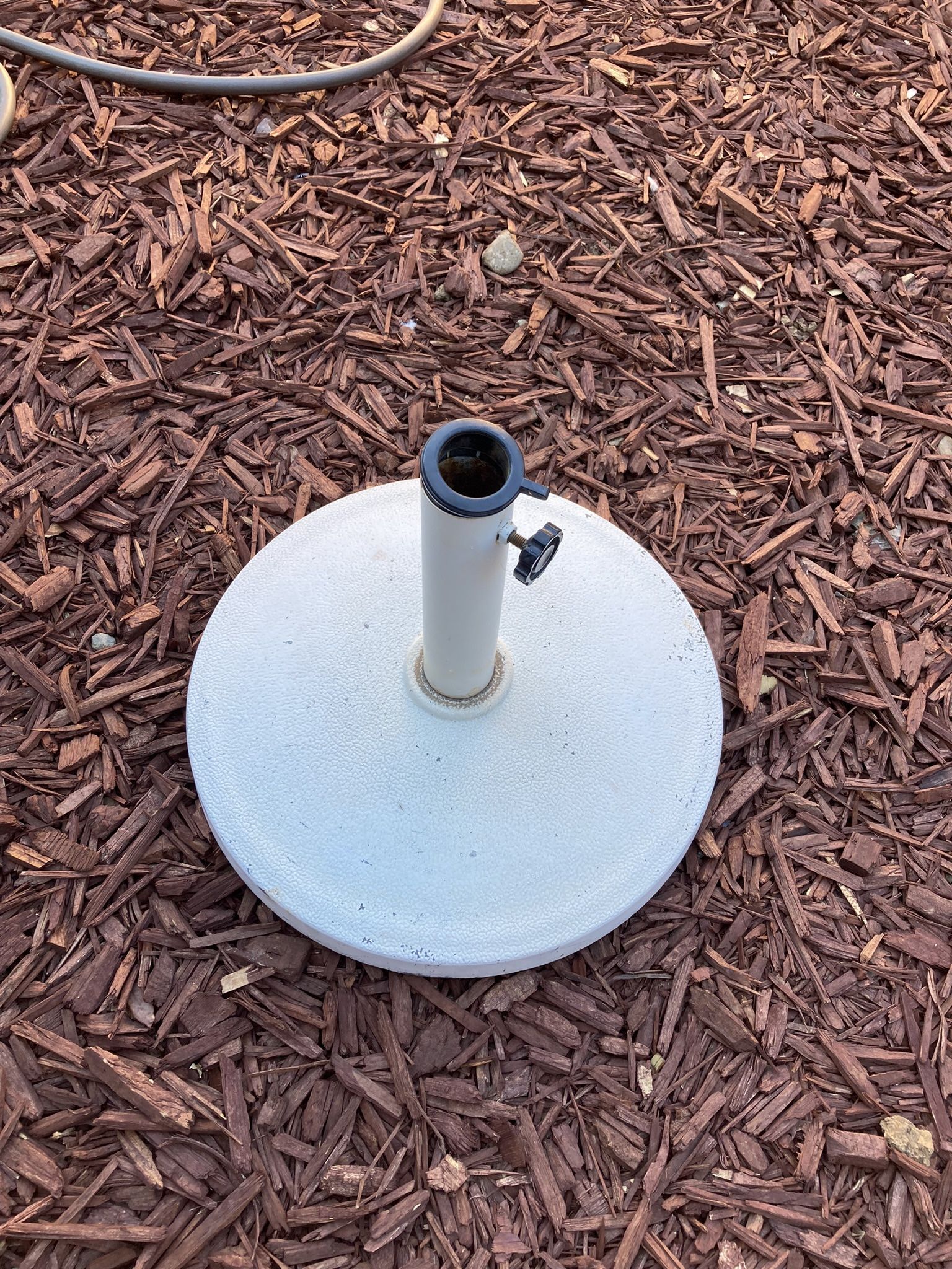 White Patio Umbrella Base