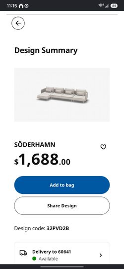 IKEA SODERHAMN MODULAR SECTIONAL SOFA