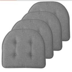 U-Shape Memory Foam 17 in. x 16 in. Non-Slip Indoor/Outdoor Chair Seat Cushion (4-Pack)