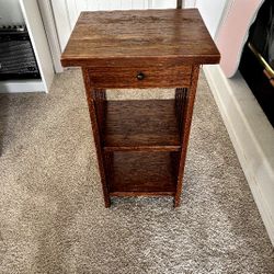 Mission Style Tall End Table w/ Drawer