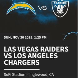 Chargers Vs Raiders  2 Tickets 