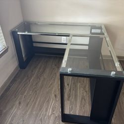 glass corner desk