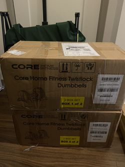 BRAND NEW CORE HOME FITNESS ADJUSTABLE DUMBELL SET (2) 5-50 lbs