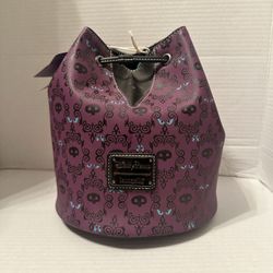 Disney Parks Loungefly Haunted Mansion Glow In The Dark Wallpaper Bucket Bag NEW