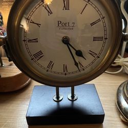 Port 7 Collection Bronze/brass, quartz Table, Desk or Mantel Clock Works 10 In