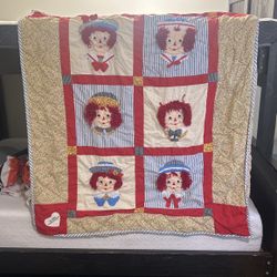 Vintage Raggedy Ann Doll Blanket