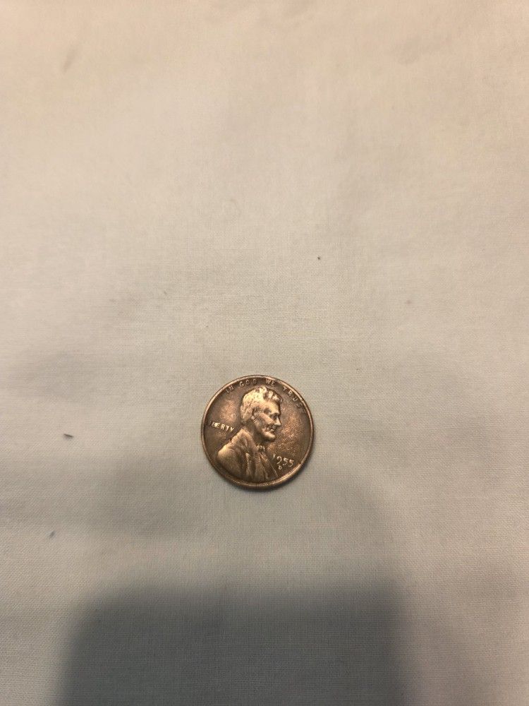 1955 Wheat Penny Mis Strike Between B & E In Liberty