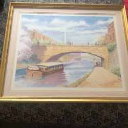 Georgetown Print. Pastels And Gold Frame 