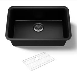 Brand New Kohler Cairn 27-1/2” Undermount Single-Bowl Sink - Matte Black - $350