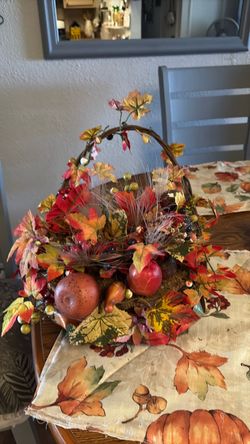 Eastside , fiber optic Harvest Basket Centerpiece