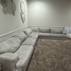 Large Beige Sectional Sofa + Matching 3-Seater — Clean, Comfortable, Smoke-Free Home