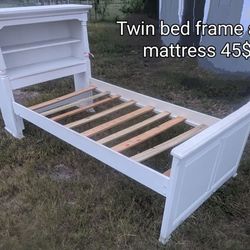 Twin Bed With Mattress 40$