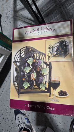 Brand new 9 bottle wine cage storage