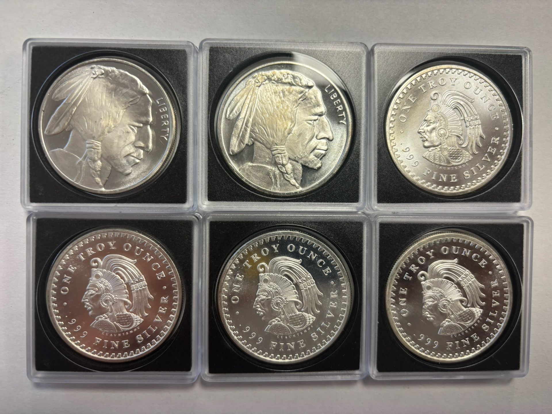 1 Oz. Buffalo And Aztec .999 Fine Silver Bullion Coins