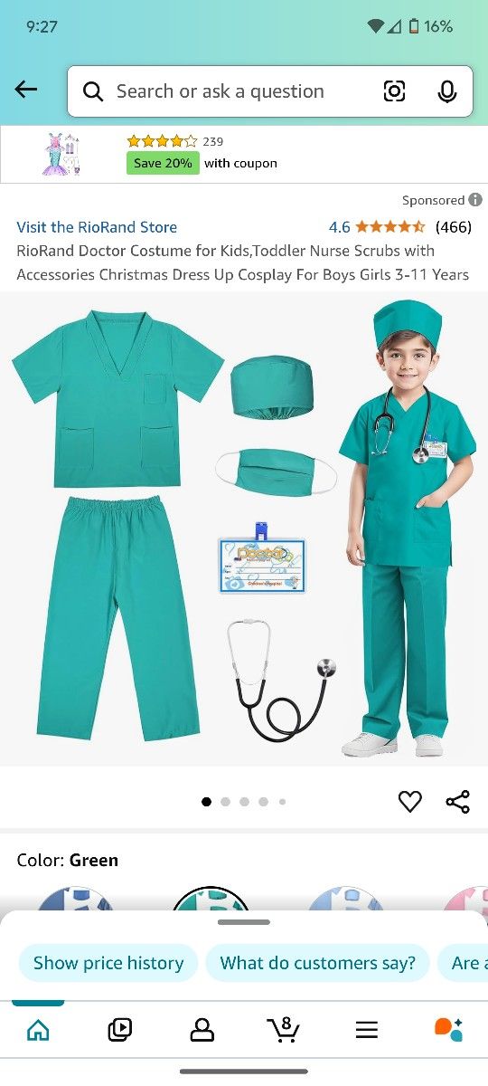 Kids Scrub Costume